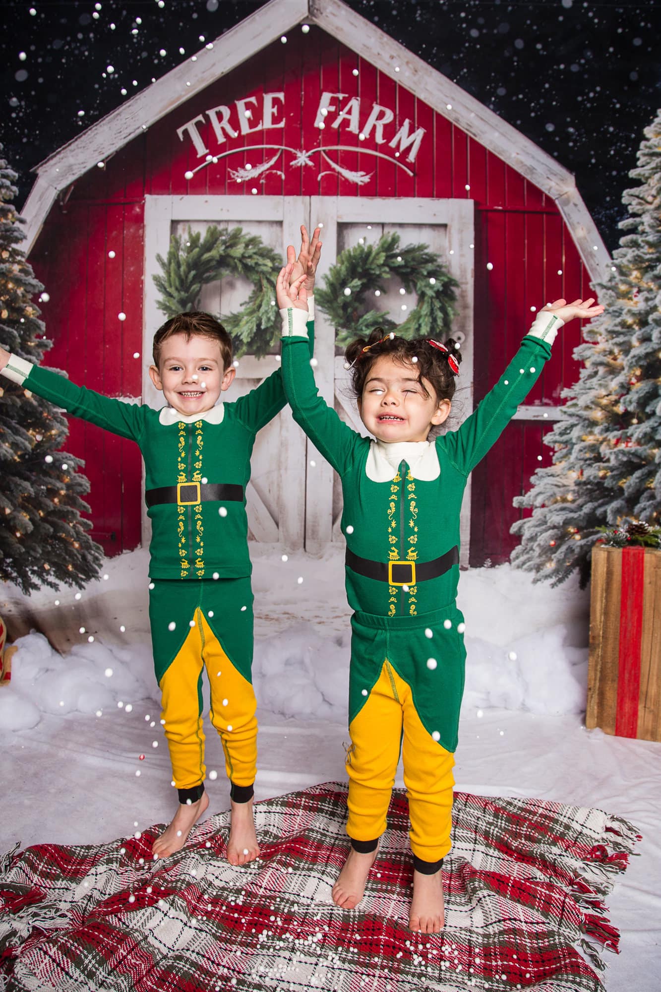 Kate Christmas Old Barn Backdrop for Photography