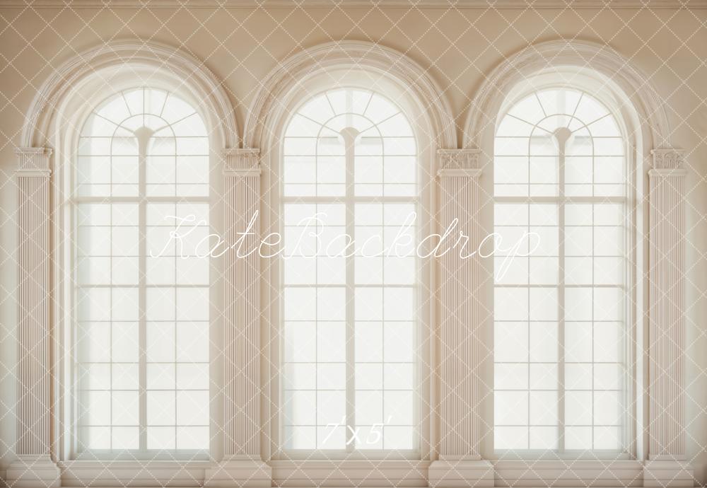 Kate Retro White Arched Windows Backdrop Designed by Emetselch