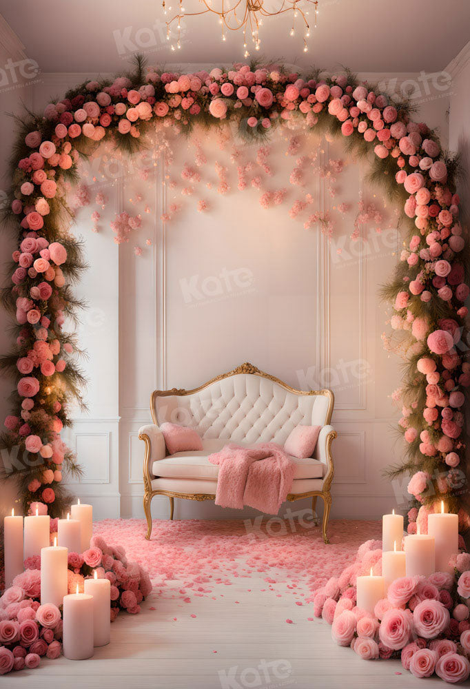 Kate Valentine's Day Candle Flower Wall Backdrop Designed, 43% OFF