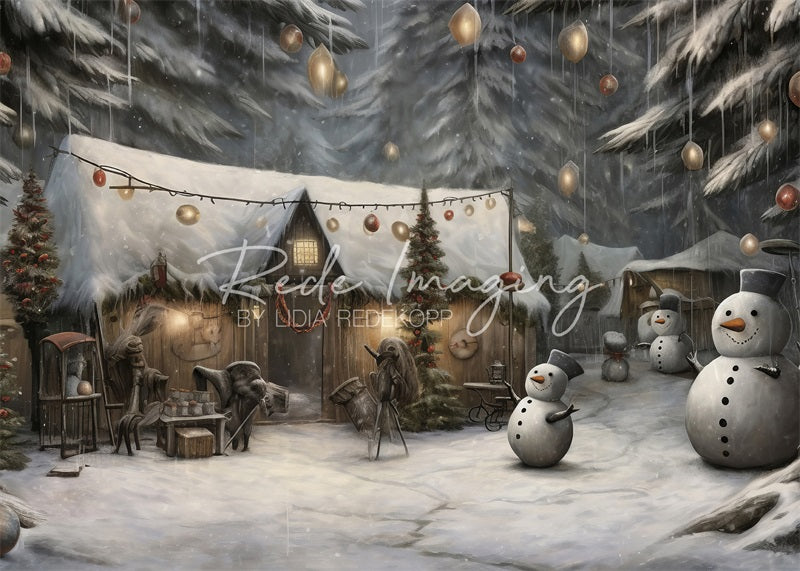 Christmas Photography Backdrops Snowman Winter Wonderland