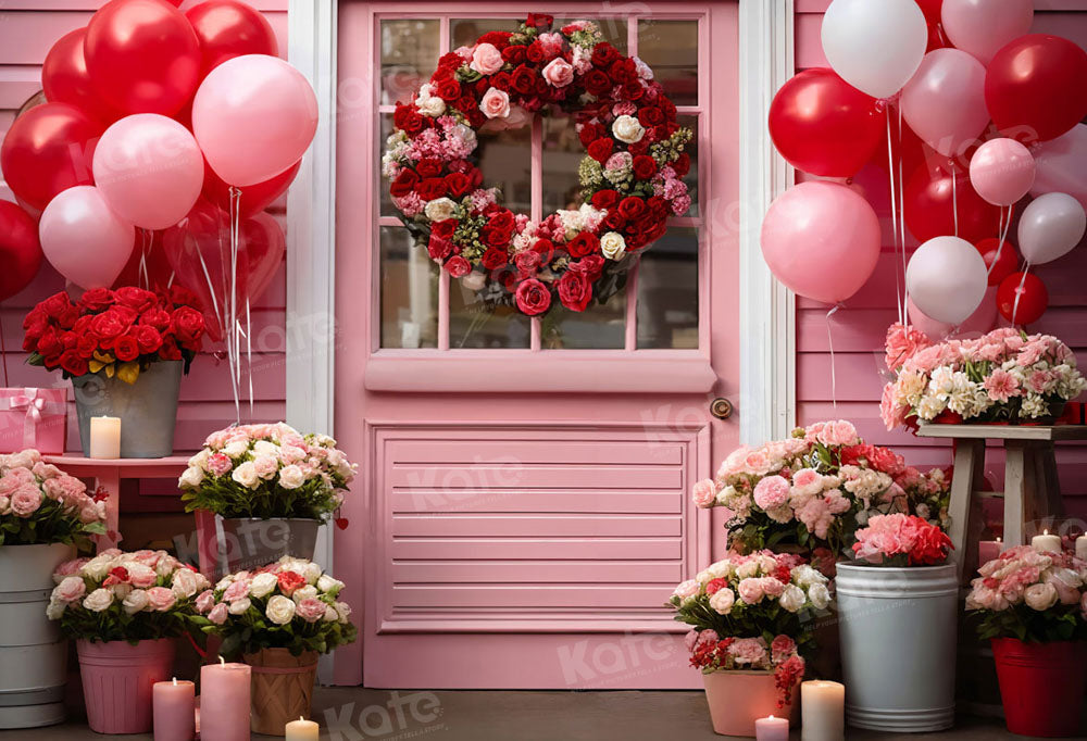 Kate Valentine's Day Pink Love Heart Balloon Room Backdrop Designed by  Emetselch