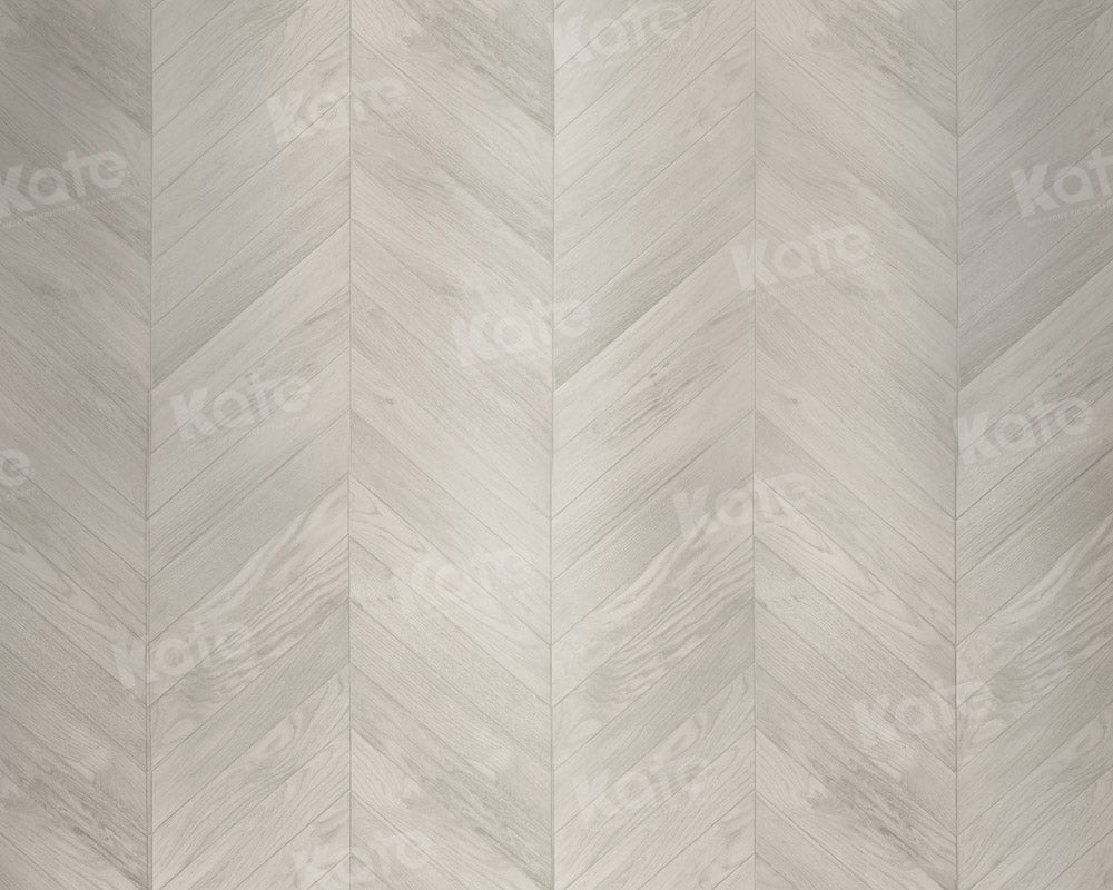 Kate White Retro Wooden Wall Rubber Floor Mat, 8x5ft(2.5x1.5m)