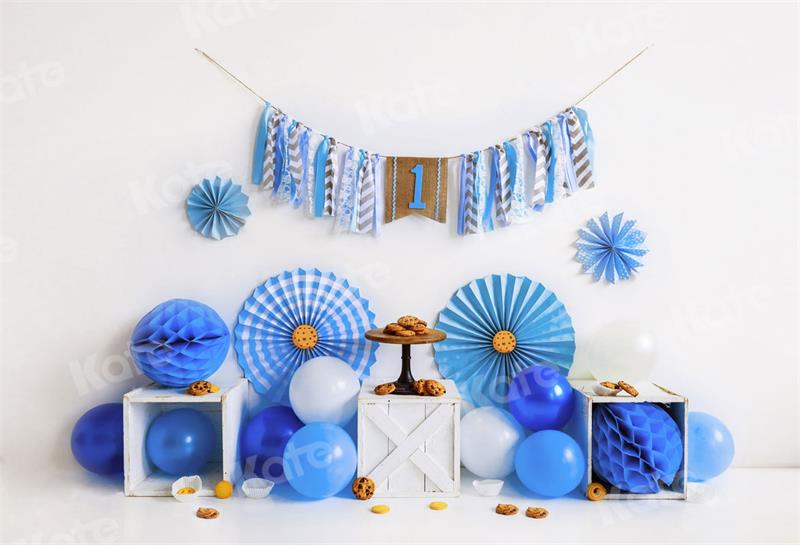 blue birthday backdrop