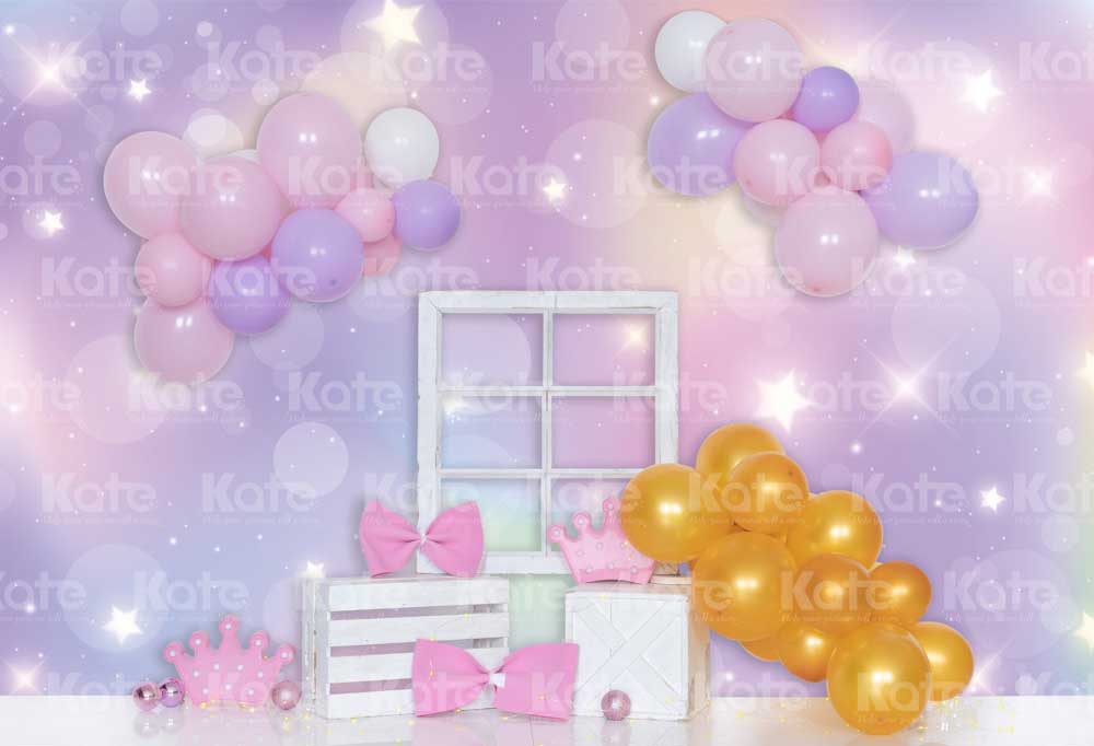 Kate Rainbow Balloons Backdrop Birthday Party Designed by Emetselch