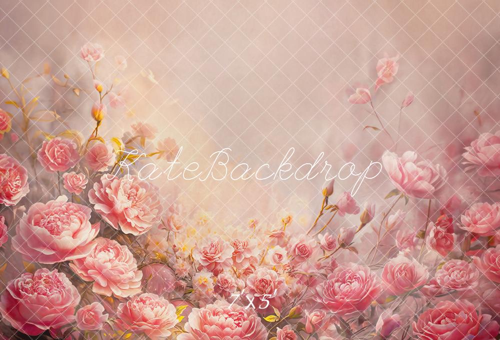 SALE Kate Spring Artistic Pink Flowers Backdrop Designed by GQ