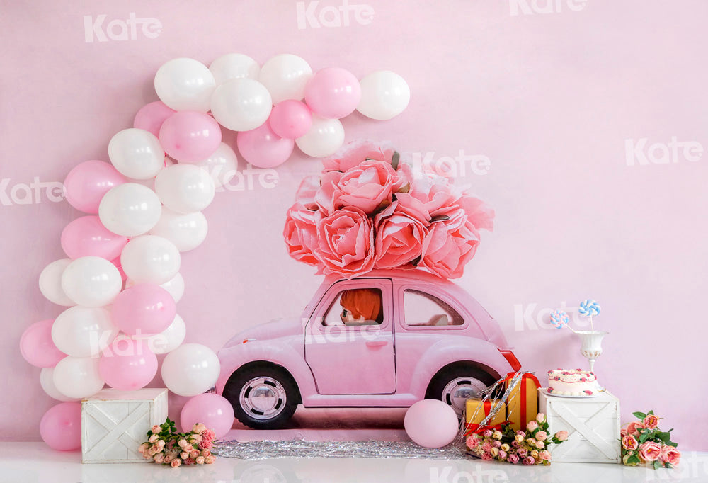 Kate Valentine's Day Pink Flower Balloons Backdrop Designed by Chain  Photography