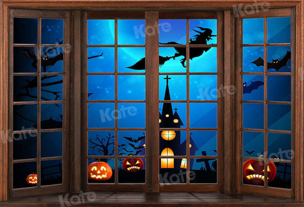 halloween window silhouettes bat