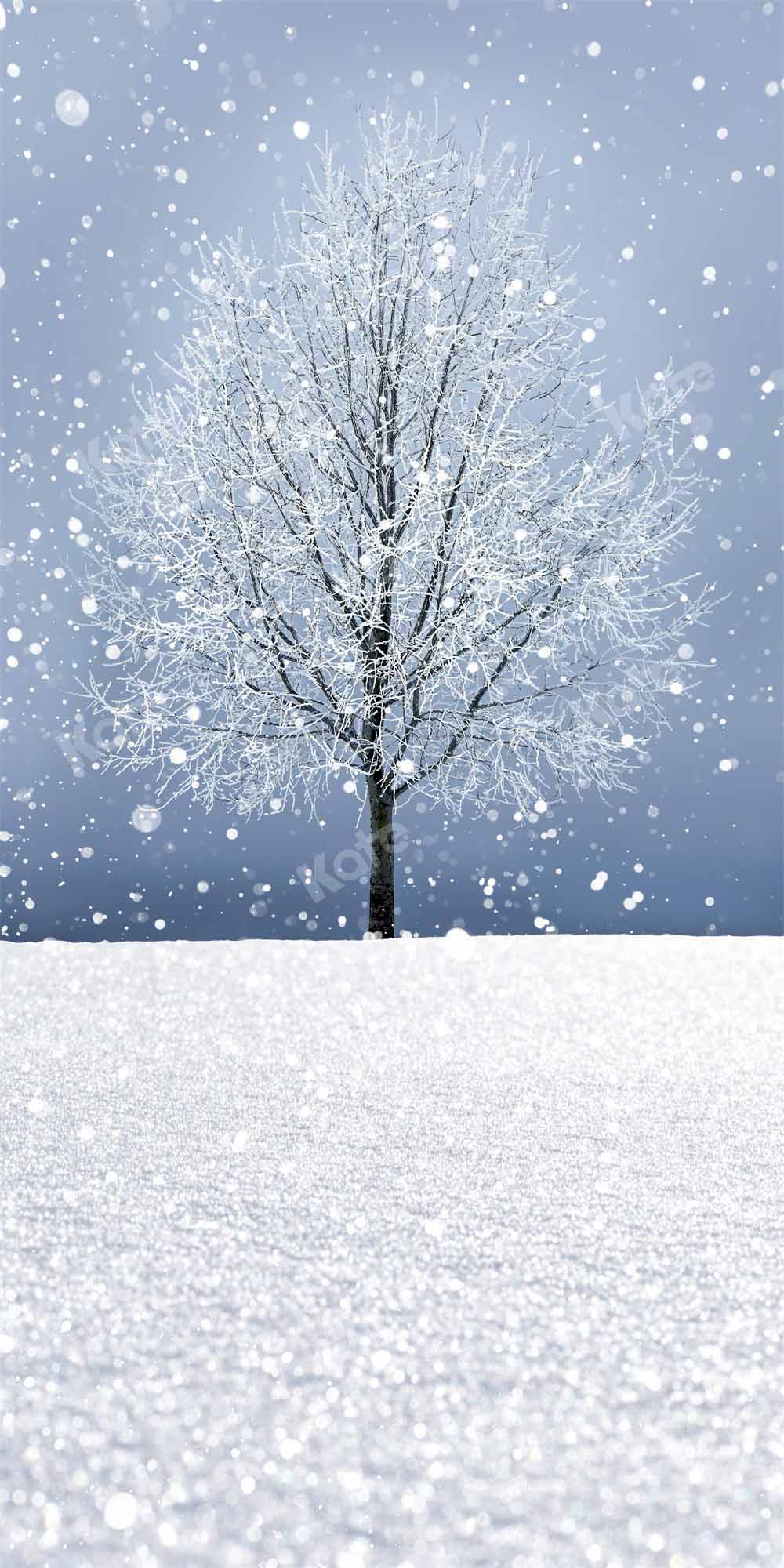 christmas tree snow scene