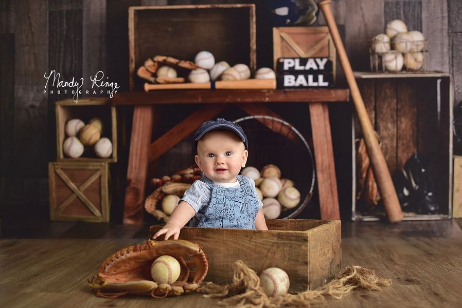 Kate Baseball Cake Smash Sport Backdrop Designed by Emetselch