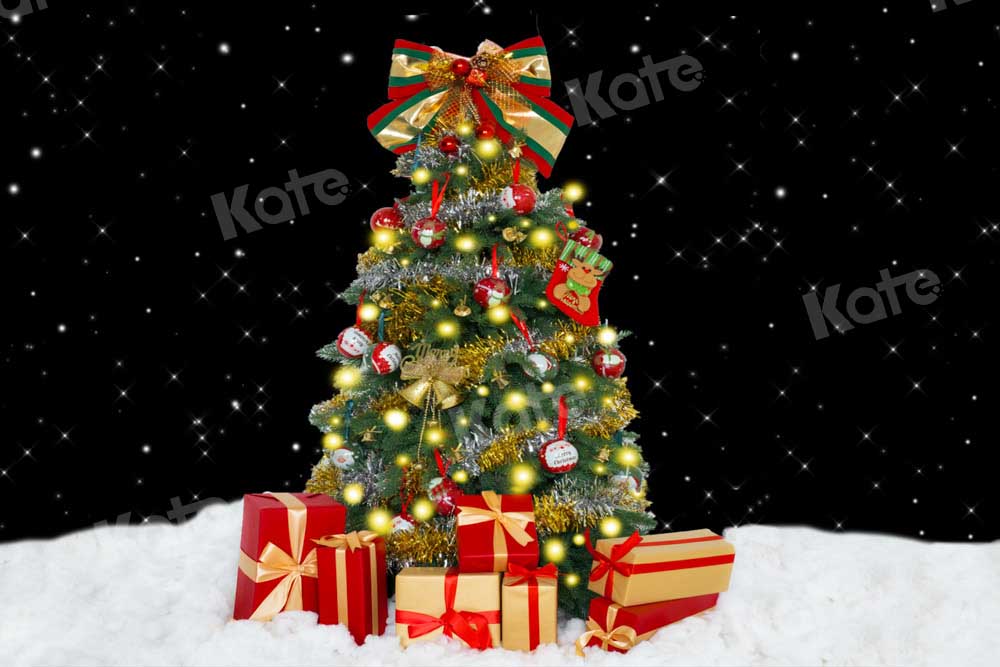 Christmas trees background - simple seamless vector texture. Gift