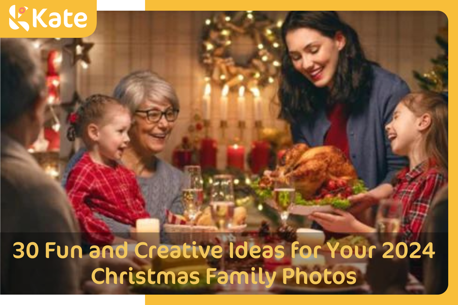 a extended family having Christmas dinner together