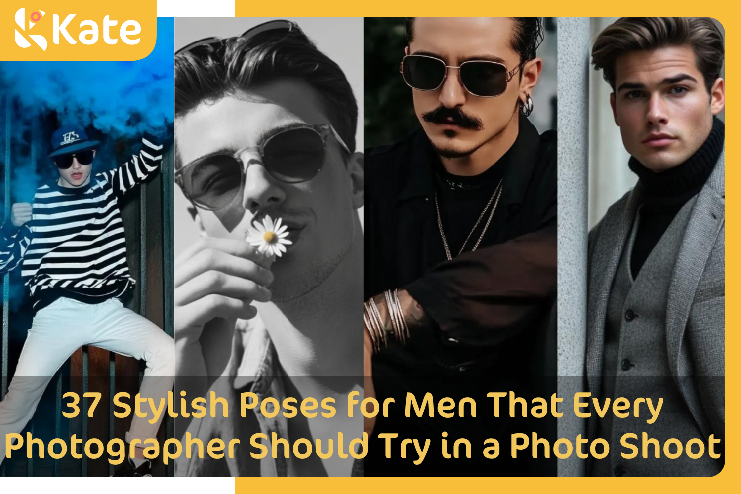 Four male models with distinct styles, extremely stylish