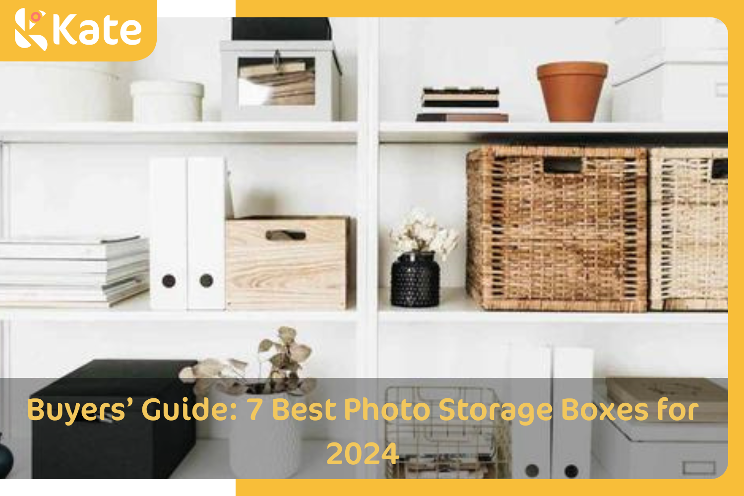 different photo storage boxes Photo by Floral Deco on shutterstock