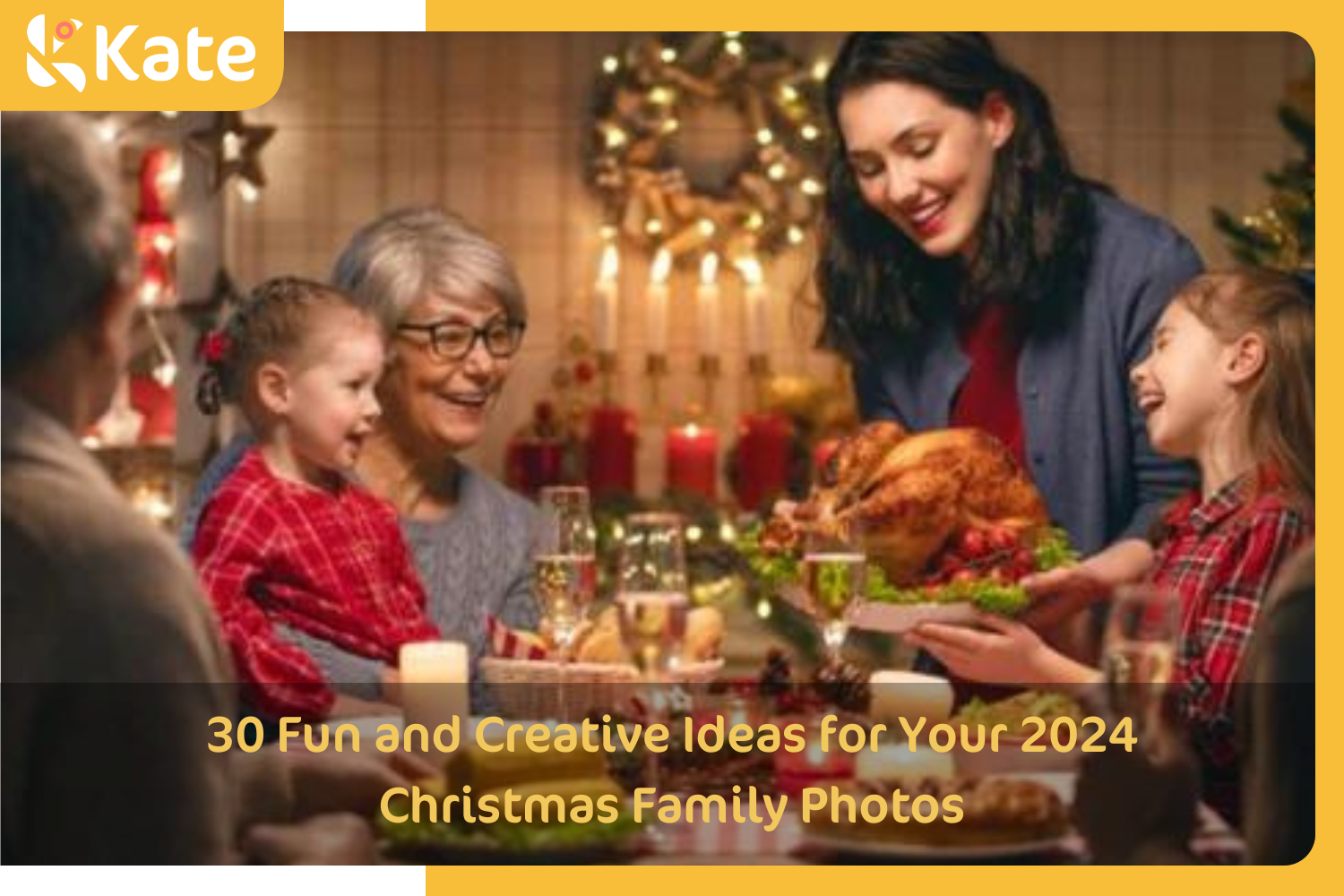 a extended family having Christmas dinner together