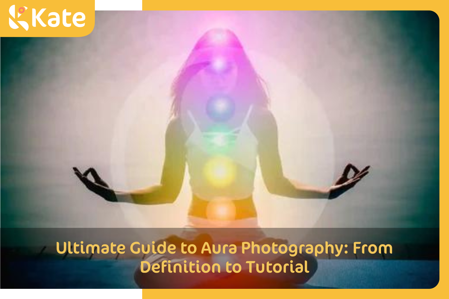 Meditating woman with aura colors in yoga position on a yoga mat near the lake Photo by May_Chanikran on shutterstock