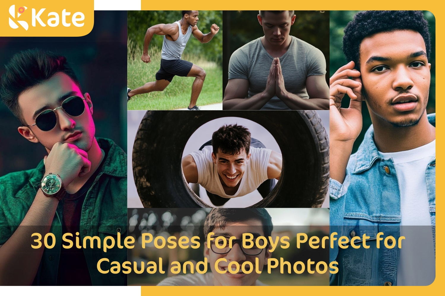 Six different simple poses for boys.