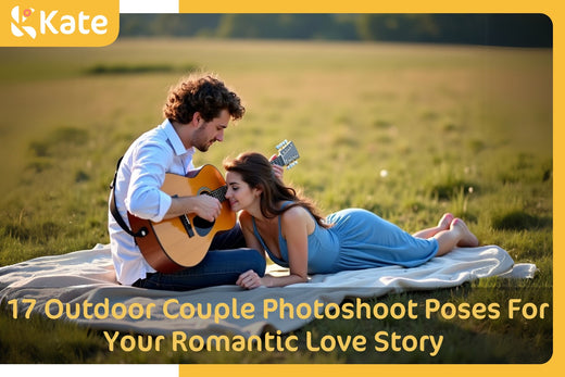 the outdoor couple pose in a grassy field