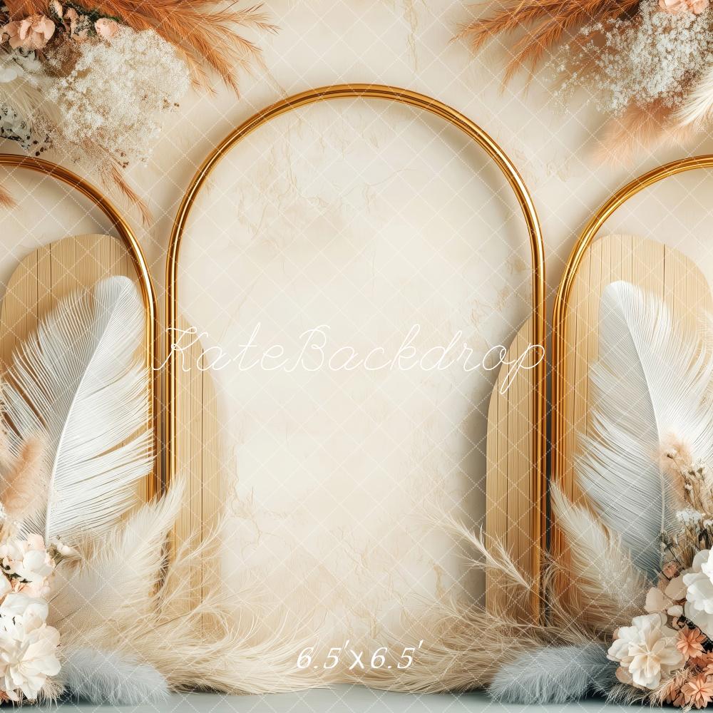 Kate Boho Floral Arch Feather Backdrop Designed by Patty Roberts