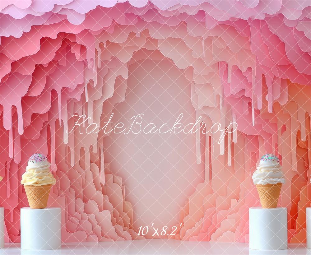 Kate Cake Smash Ice Cream Pink Wall Backdrop Designed by Mini MakeBelieve