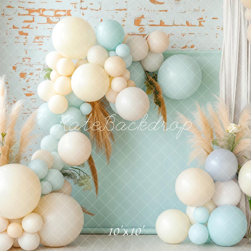 TEST Kate Boho Pastel Blue Balloon Backdrop Designed by Patty Roberts