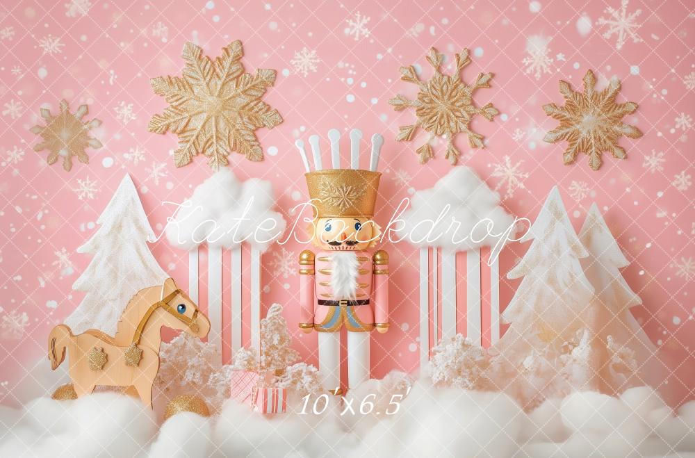 Kate Christmas Nutcracker Pink Wonderland Backdrop Designed by Patty Roberts