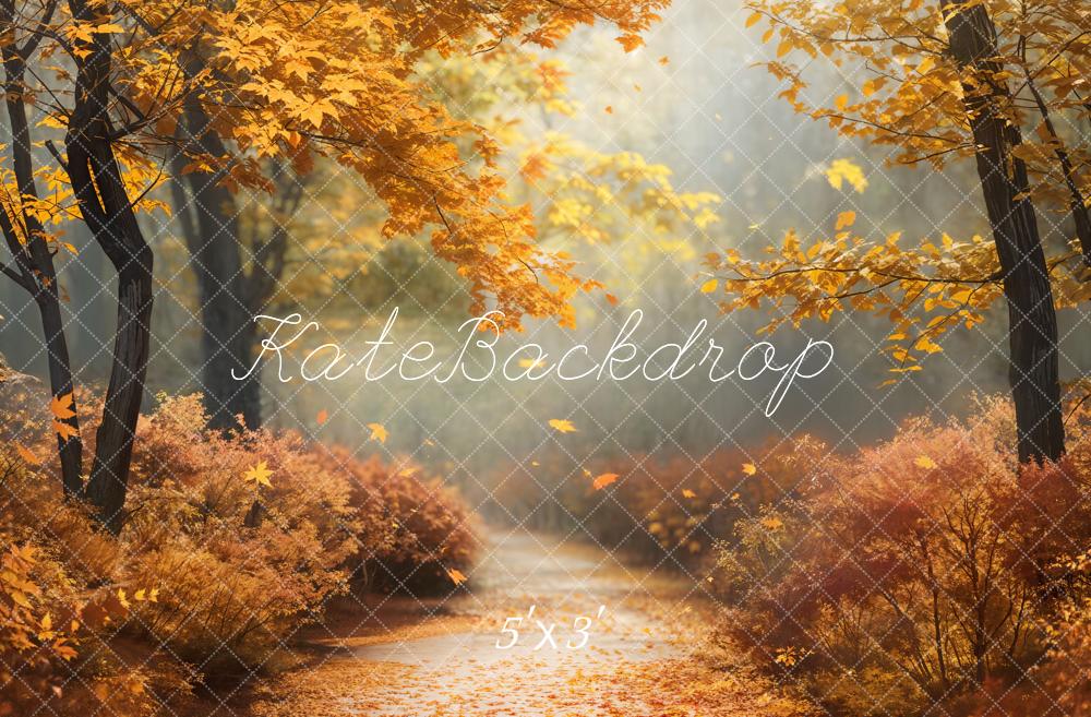 Kate Fall Maple Forest Path Backdrop Designed by Chain Photography