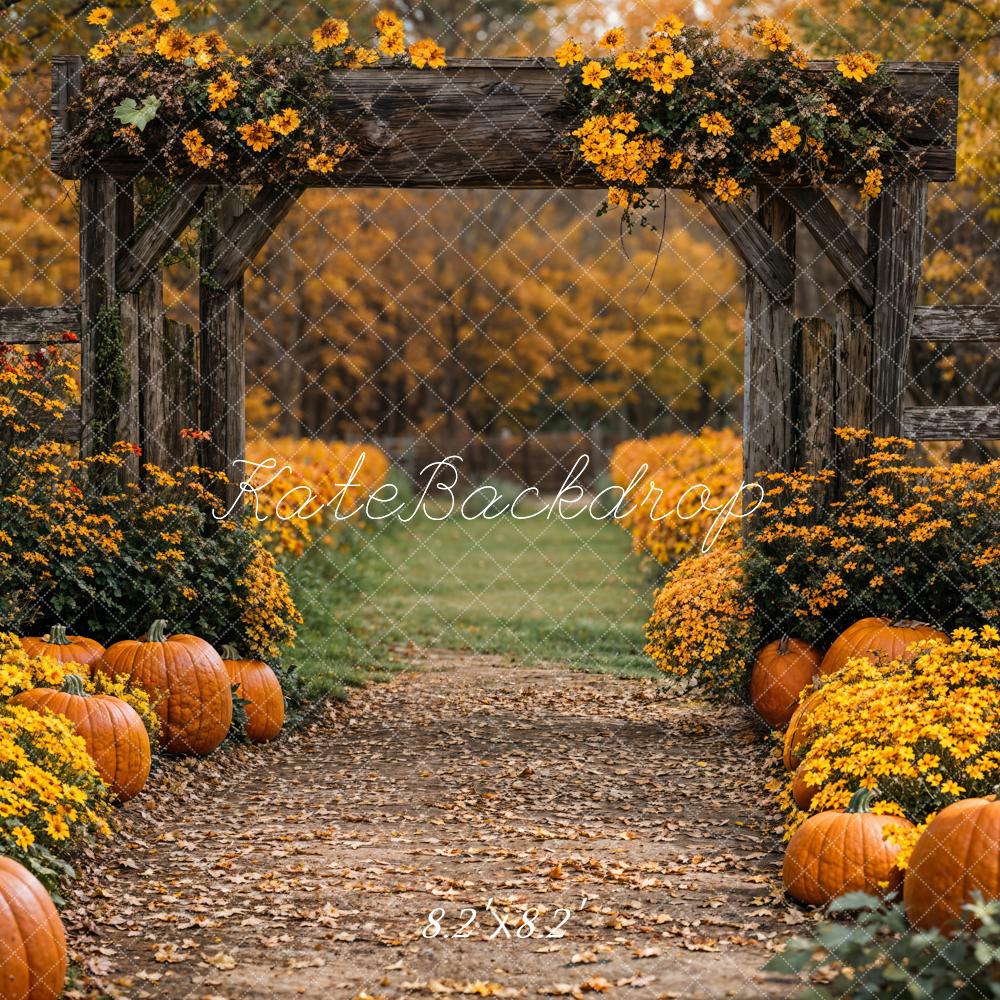 Arco de flores de calabaza de otoño Diseño de Emetselch