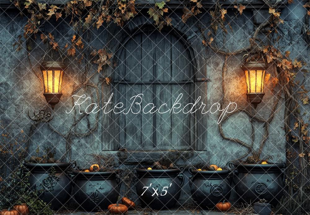 Fondo de Ventana Rústica de Bruja Oscura de Halloween Diseñado por Lidia Redekopp