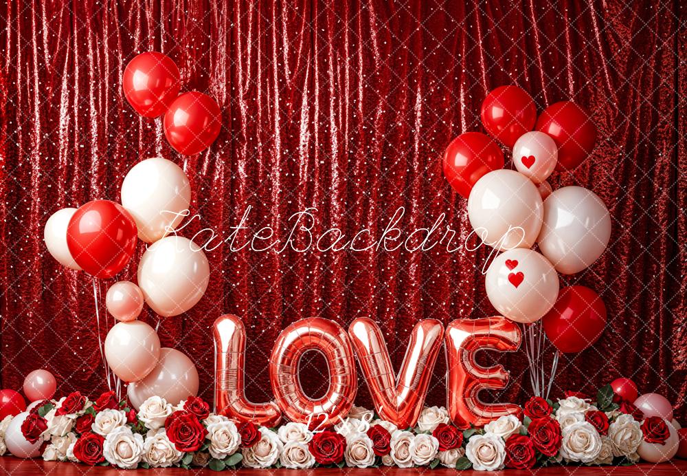 Kate Valentine's Day Love Balloon Curtain Backdrop Designed by Emetselch