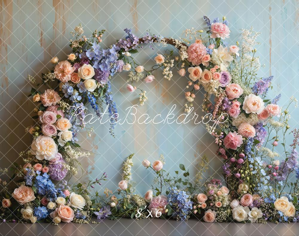 Arco Floral de Primavera Pastel Fondo