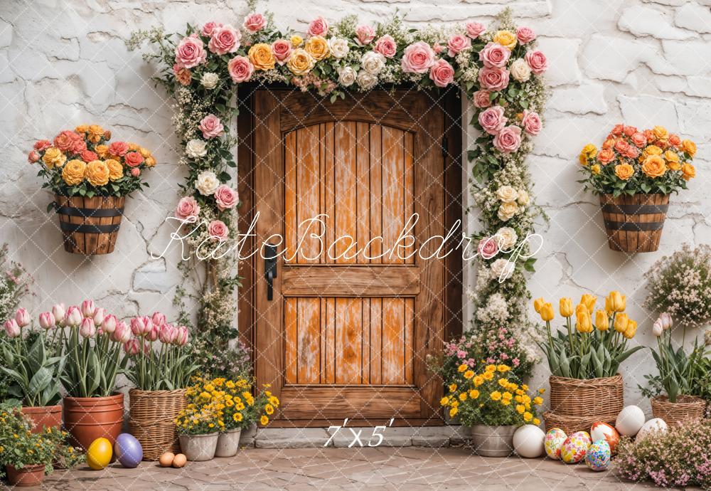 Kate Easter Spring Flower Arch Door Backdrop Designed by Emetselch