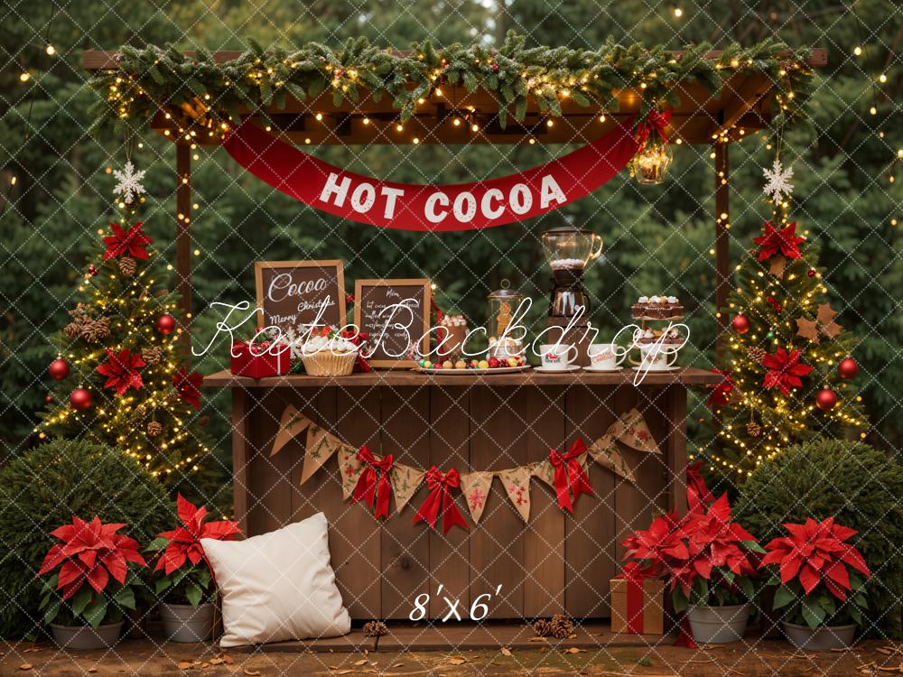 Kersttuin Hot Cocoa Booth Foto Achtergrond Designed by Emetselch