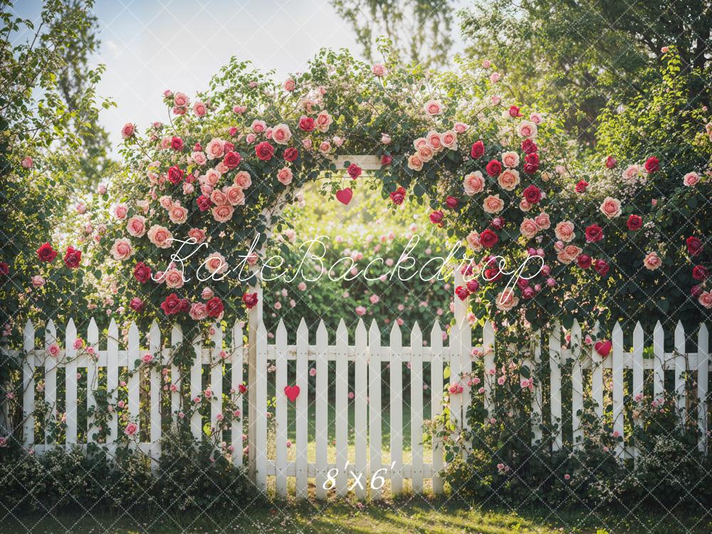 Kate Valentine Flower Arch Garden Fence Backdrop Designed by Emetselch