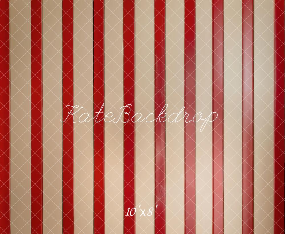 Kate Red Striped Vintage Floor Backdrop Designed by Emetselch