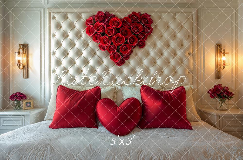 Kate Valentine's Day Heart Rose Headboard Backdrop Designed by Emetselch