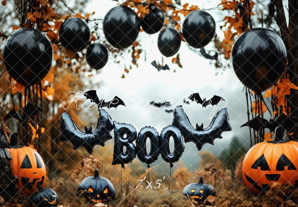 Kate Halloween Forest Balloons Pumpkins Backdrop Designed by Patty Roberts