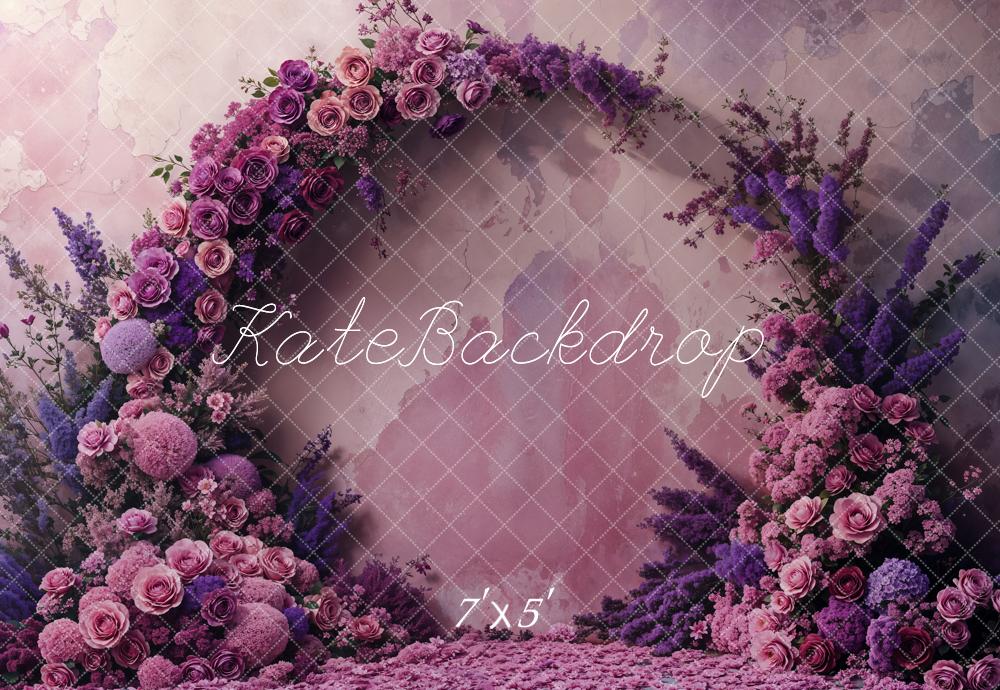 Kate Mother's Day Purple Flower Arch Backdrop Designed by Emetselch