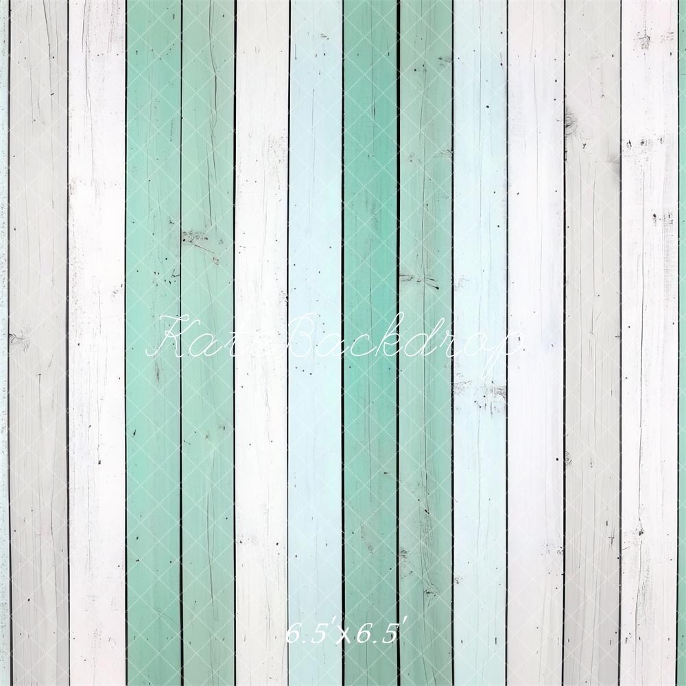 Kate Mint White Wooden Plank Floor Backdrop Designed by Mini MakeBelieve