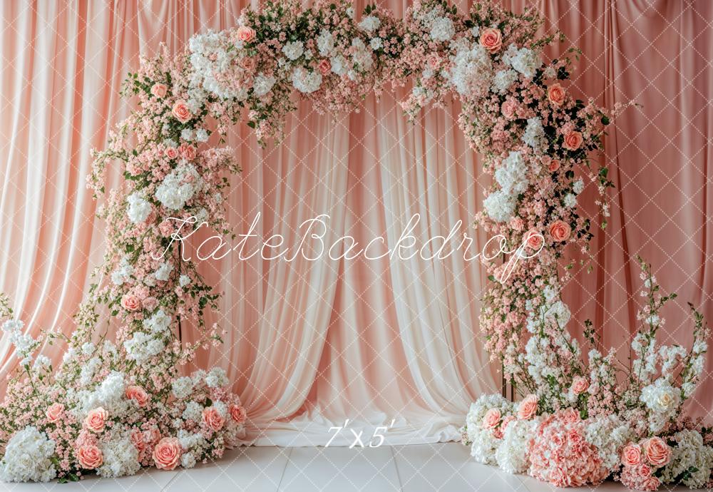 Kate Flower Arch Pink Wedding Backdrop Designed by Emetselch