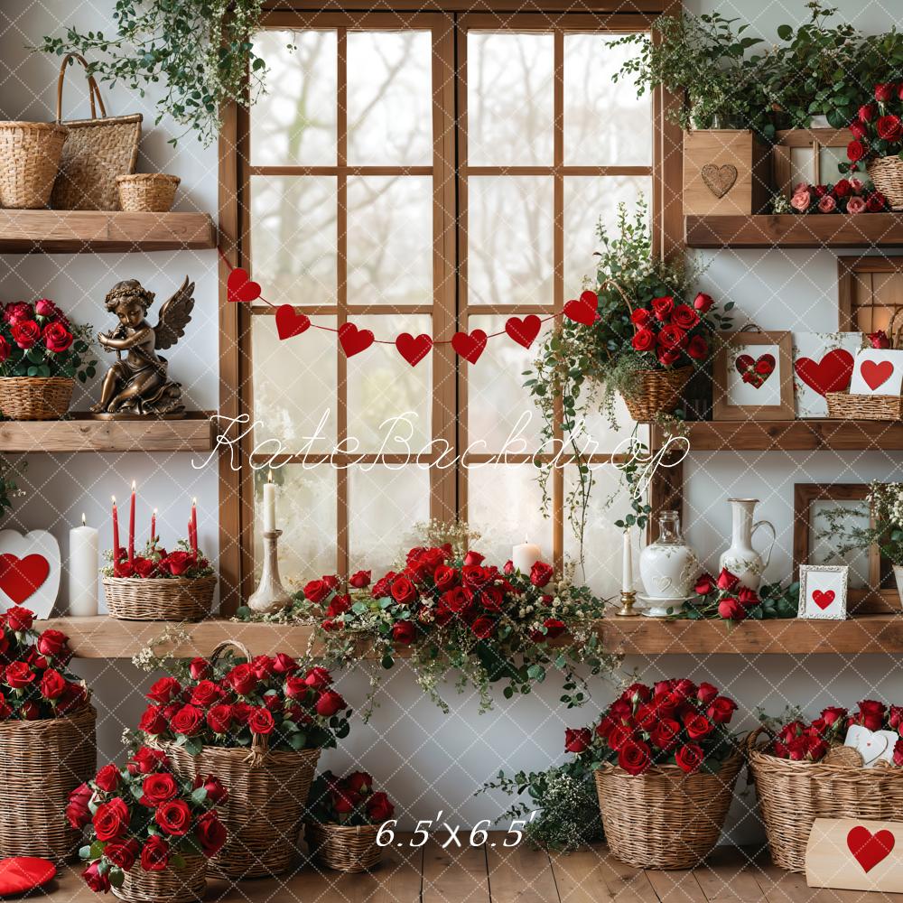 Kate Valentine's Day Roses Shelves Backdrop Designed by Emetselch