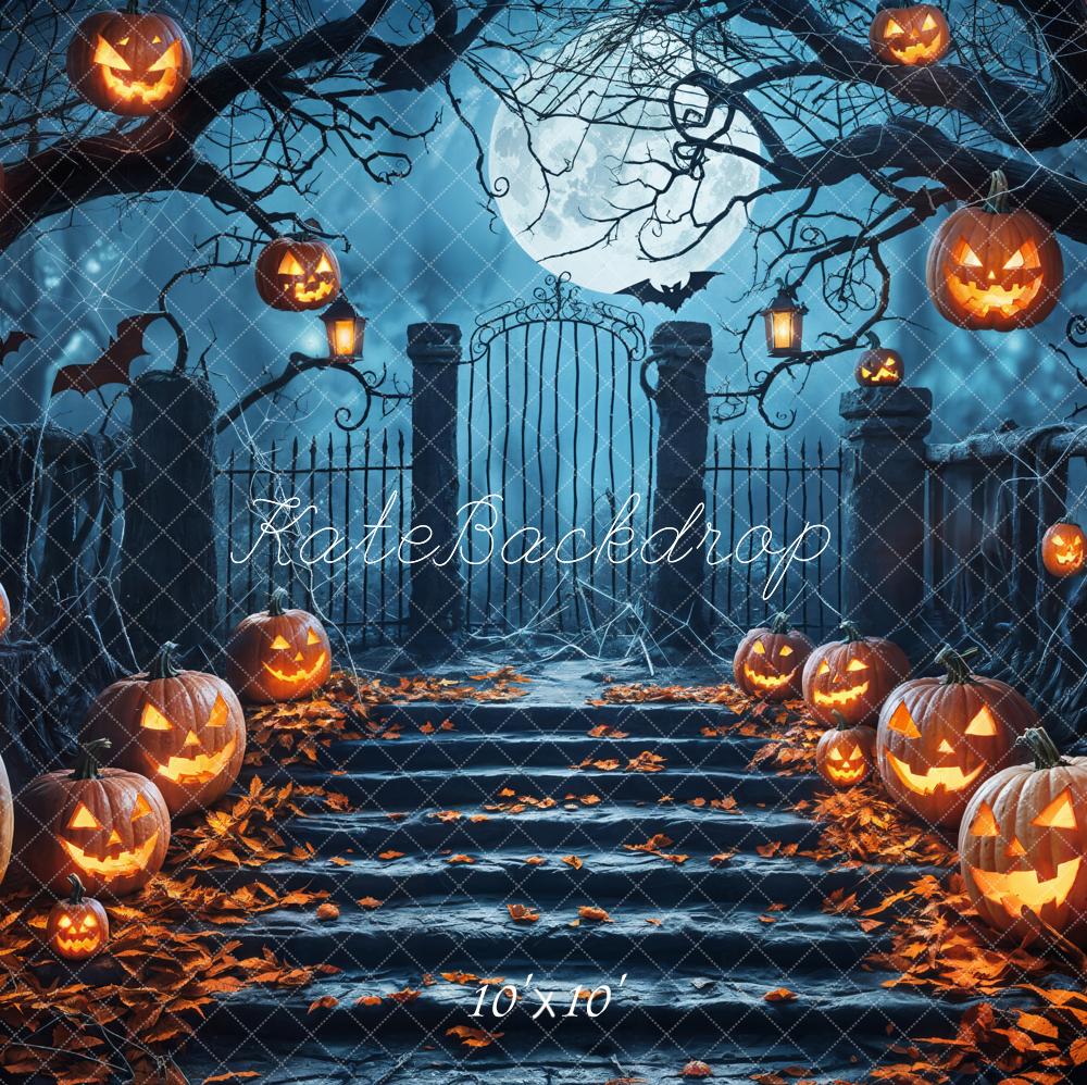 Kate Dark Halloween Forest Black Arched Gate Backdrop Designed by Emetselch