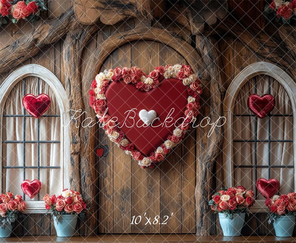 Valentine Hart Rozen Hobbit Huis Foto Achtergrond Designed by Mini MakeBelieve