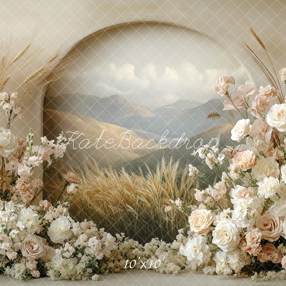 Kate Boho Floral Arch Pastel Mother's Day Backdrop Designed by Mini MakeBelieve