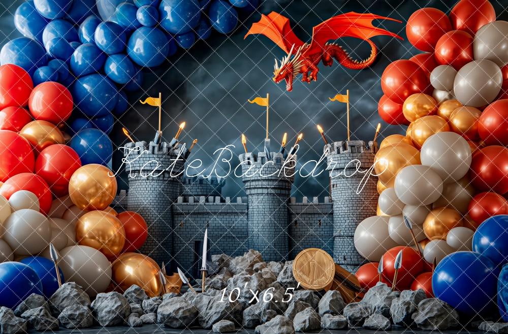 Kate Medieval Castle Dragon Balloon Backdrop Designed by Patty Roberts