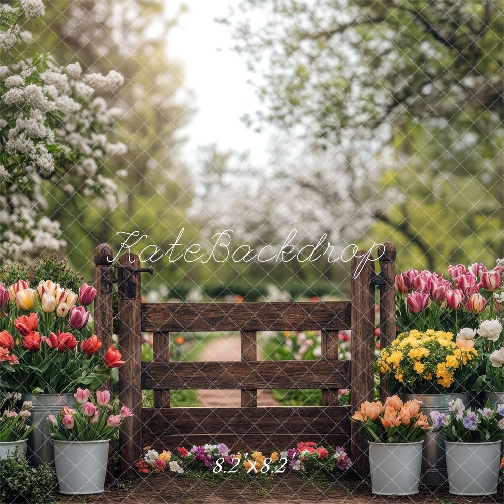 Kate Spring Garden Floral Fence Backdrop Designed by Mini MakeBelieve