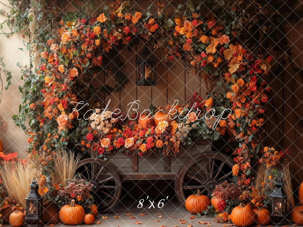 Kate Fall Flower Arch Pumpkin Backdrop Designed by Patty Roberts