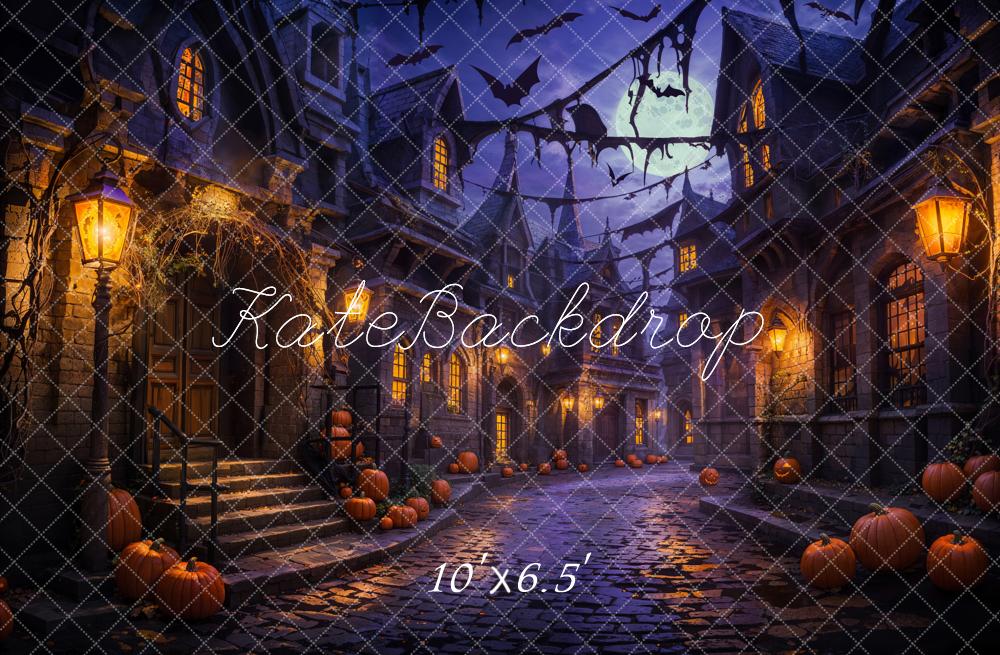 Kate Halloween Night Pumpkin Street Backdrop Designed by Emetselch