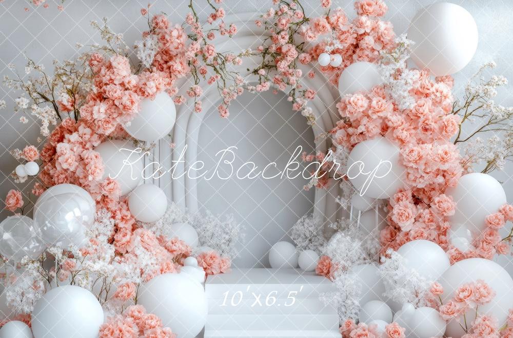 Kate Spring Flower Arch Balloon Pink Backdrop Designed by Emetselch