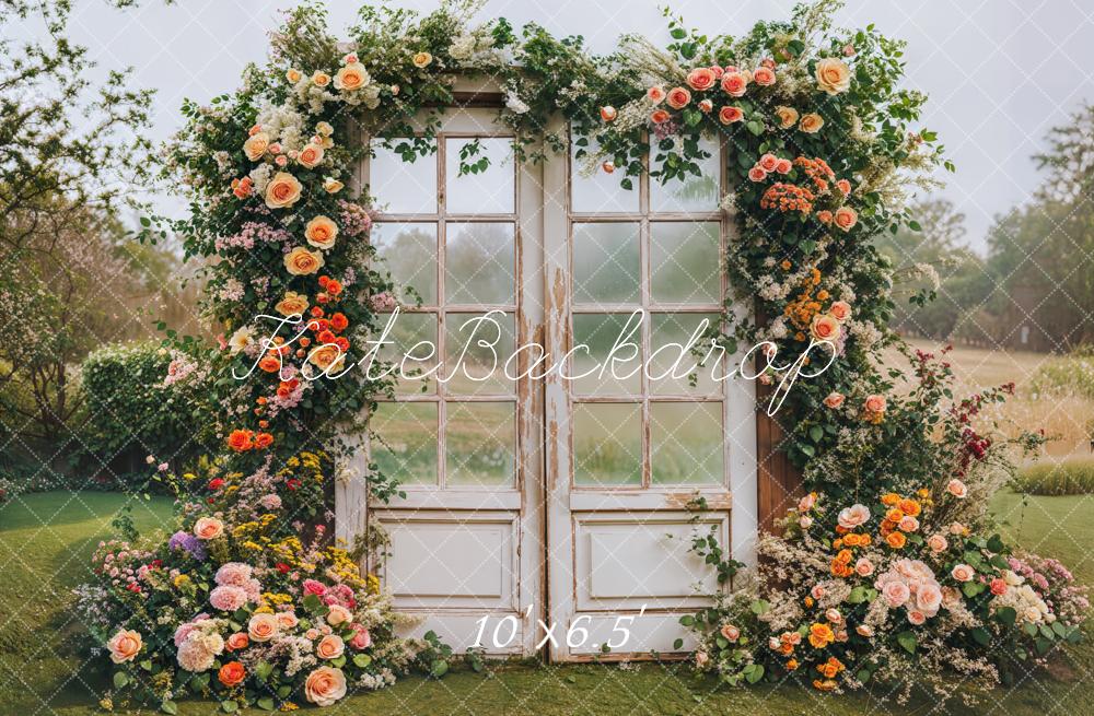 Kate Spring Flower Arch Vintage Door Backdrop Designed by Emetselch