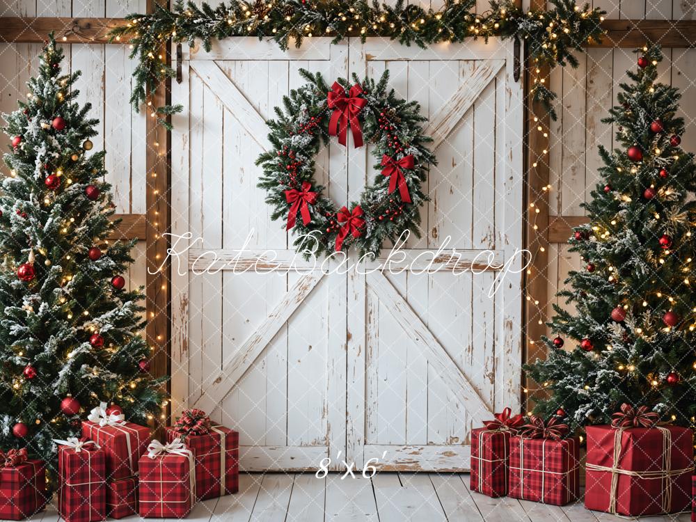 Kate Christmas Trees White Door Gifts Backdrop Designed by Emetselch